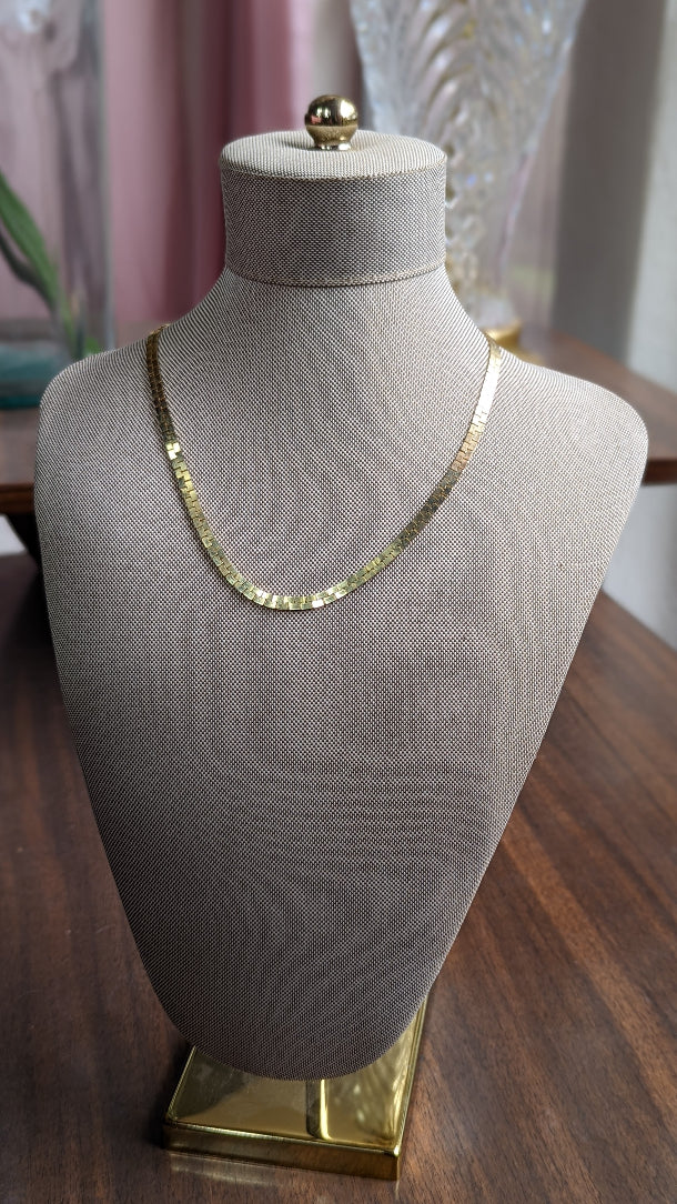 Gold Flat Chain Necklace