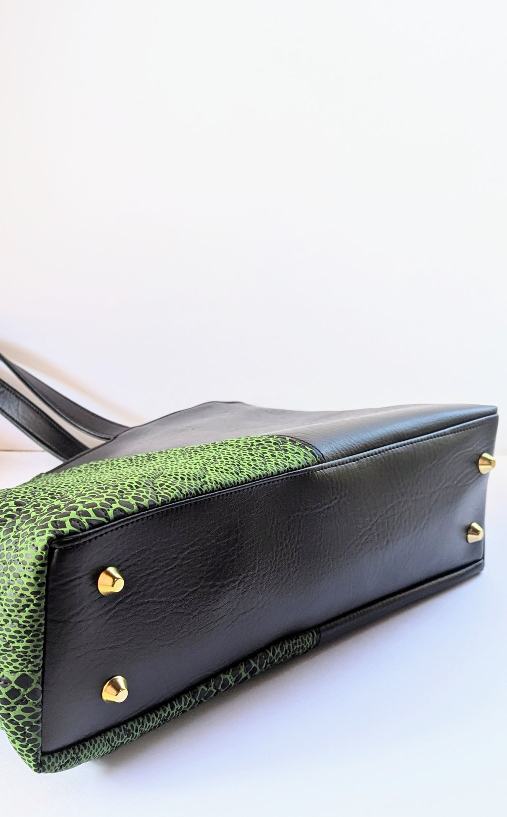 Camilla Tote- Black and Snakeskin