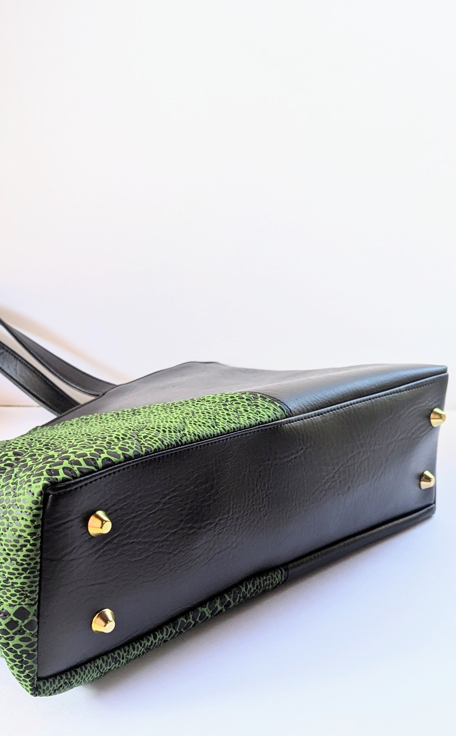 Camilla Tote- Black and Snakeskin
