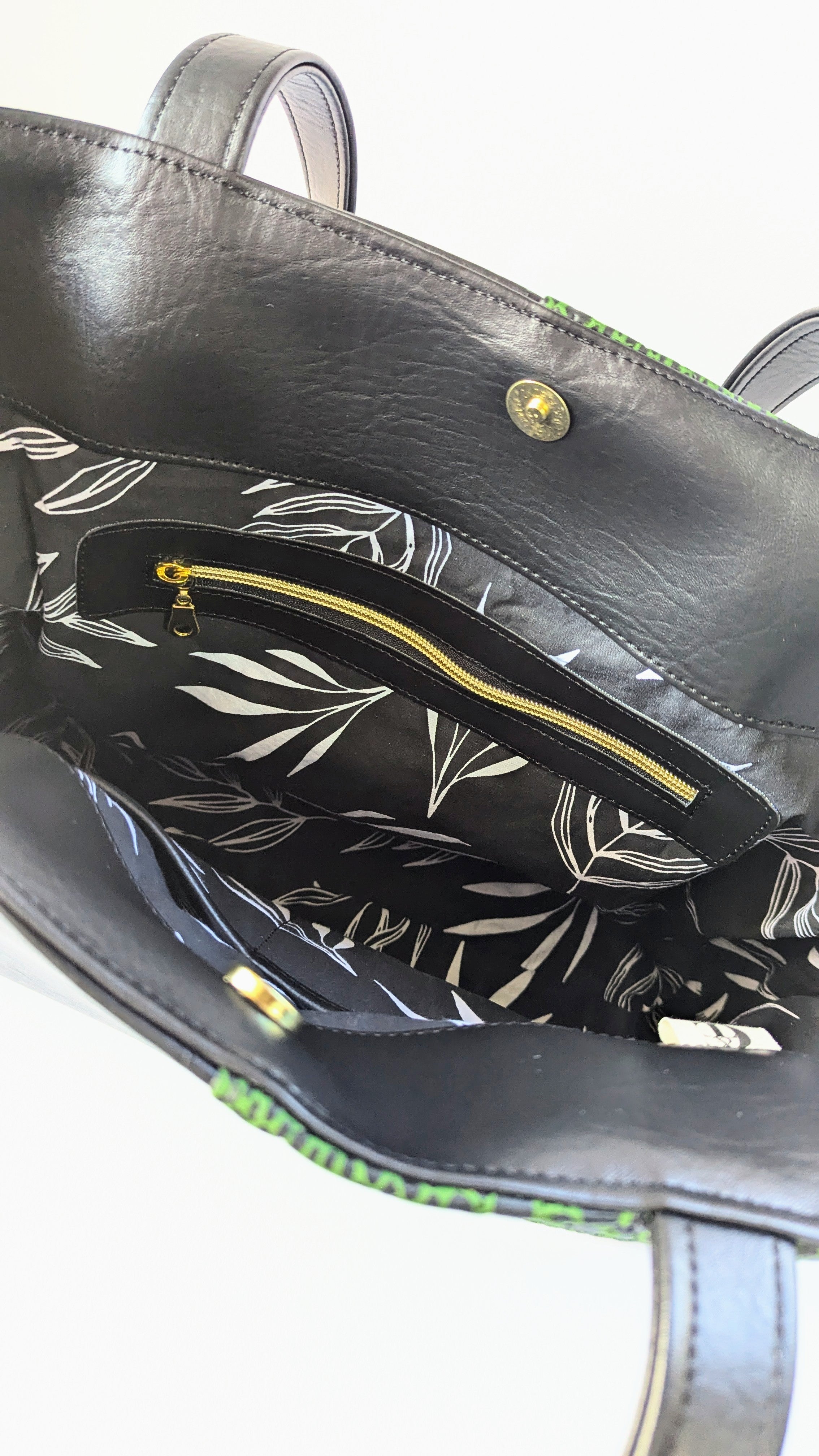 Camilla Tote- Black and Snakeskin