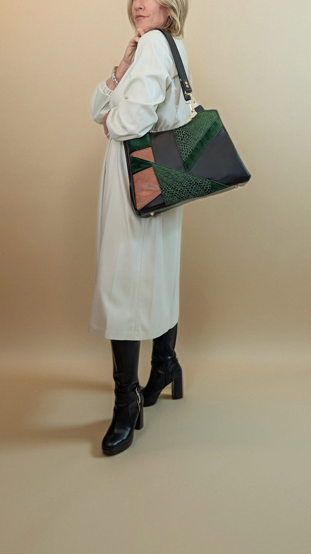 Callista Bag- Black, Brown, Green Snake Skin