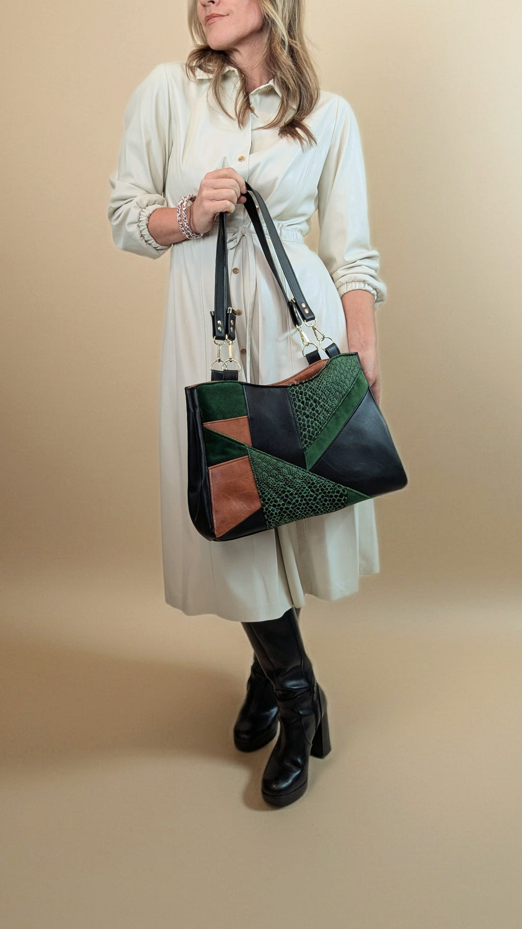 Callista Bag- Black, Brown, Green Snake Skin