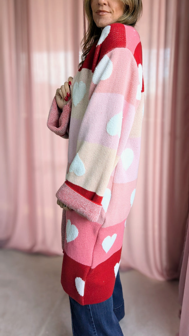 Blanket Cardigan- Hearts