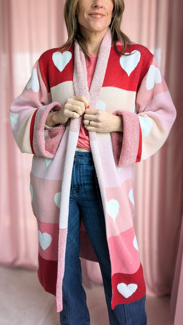 Blanket Cardigan- Hearts