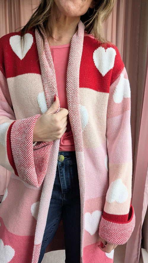 Blanket Cardigan- Hearts