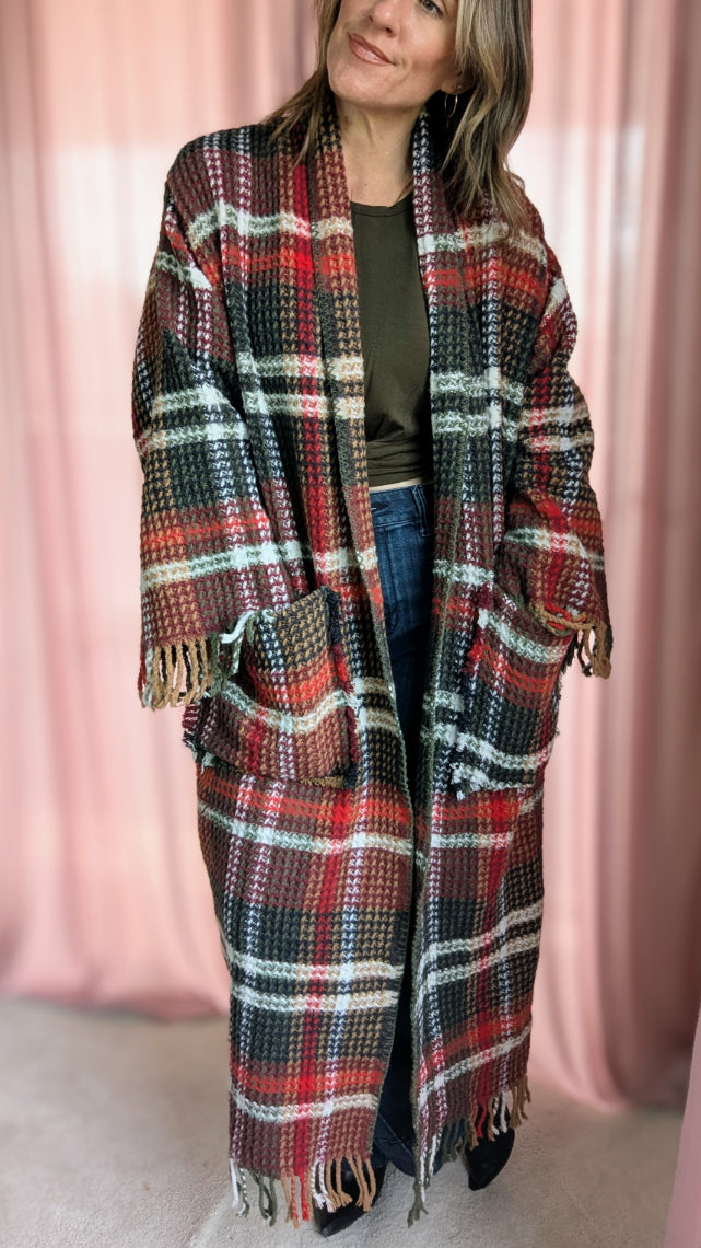 Blanket Cardigan- Plaid