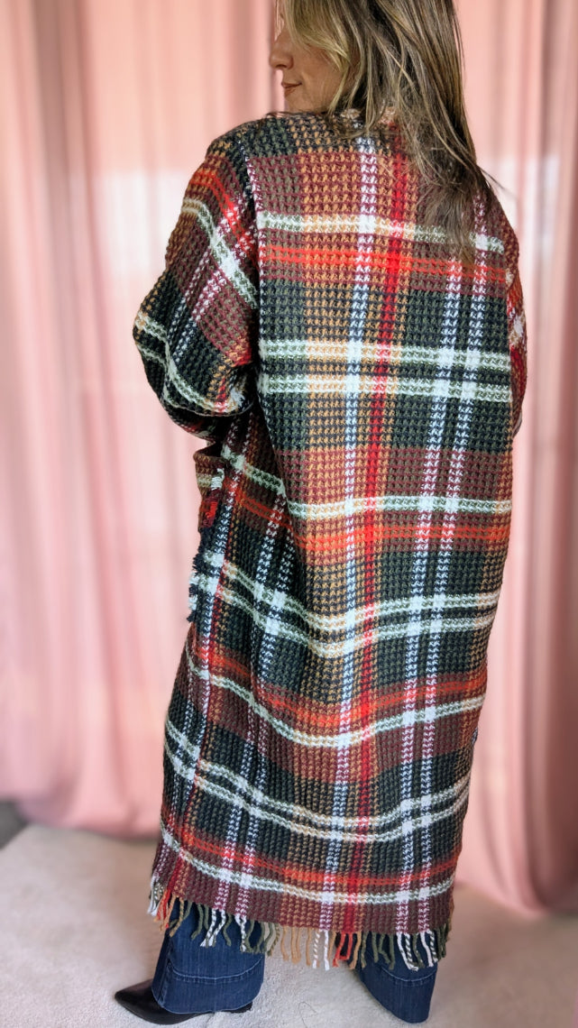Blanket Cardigan- Plaid