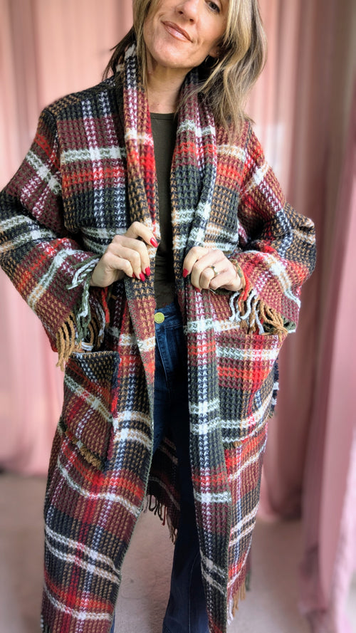 Blanket Cardigan- Plaid