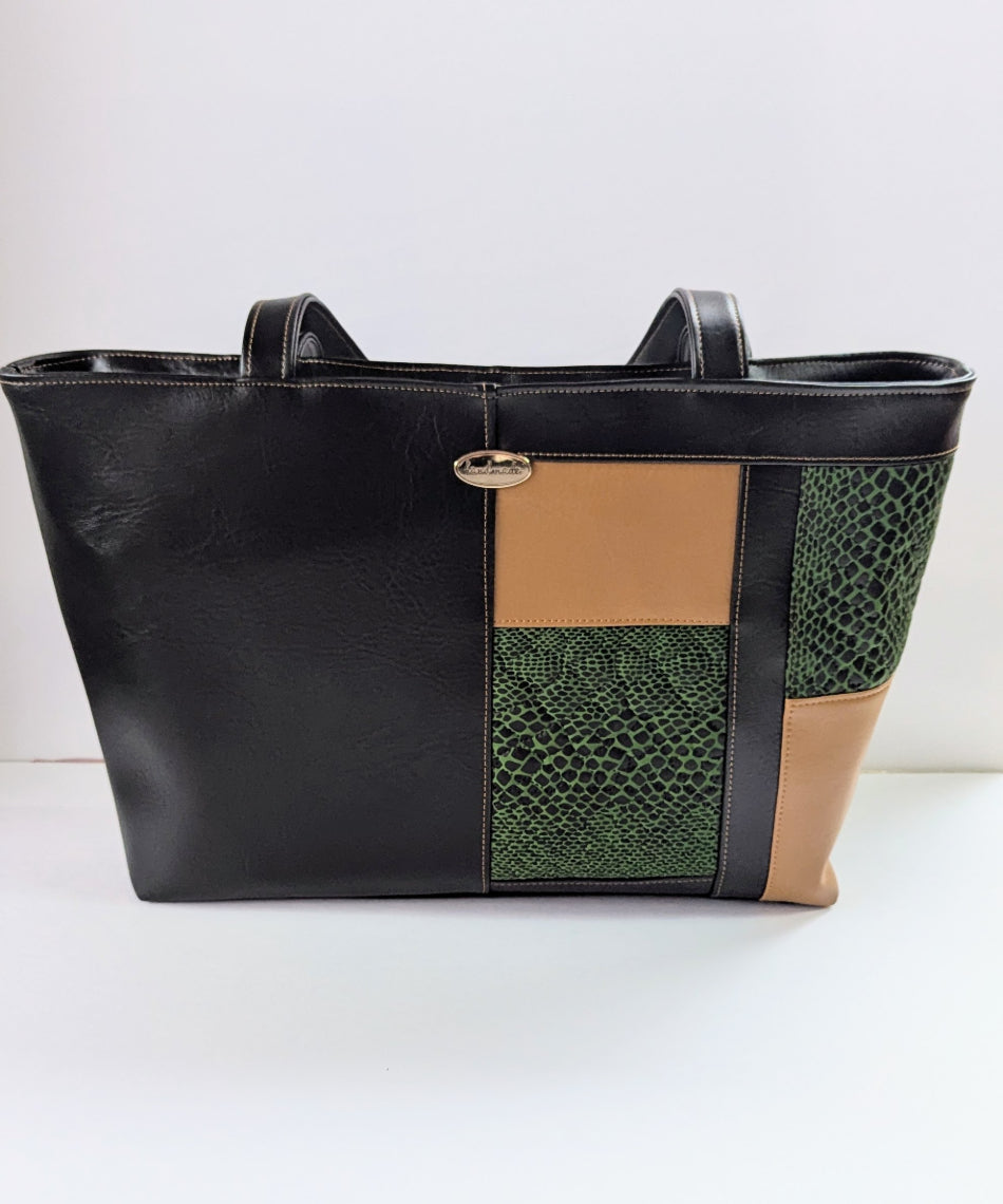 Camilla Tote- Snakeskin & Caramel