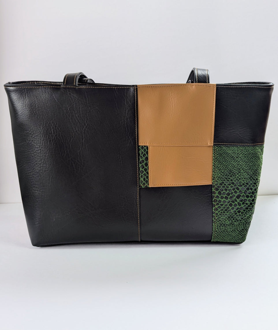 Camilla Tote- Snakeskin & Caramel