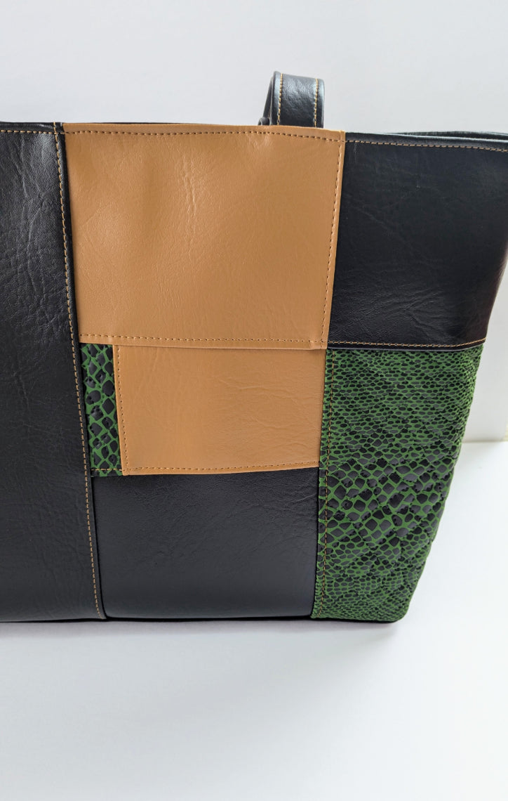 Camilla Tote- Snakeskin & Caramel