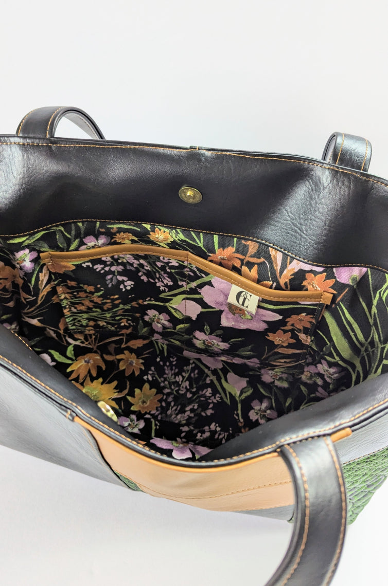 Camilla Tote- Snakeskin & Caramel