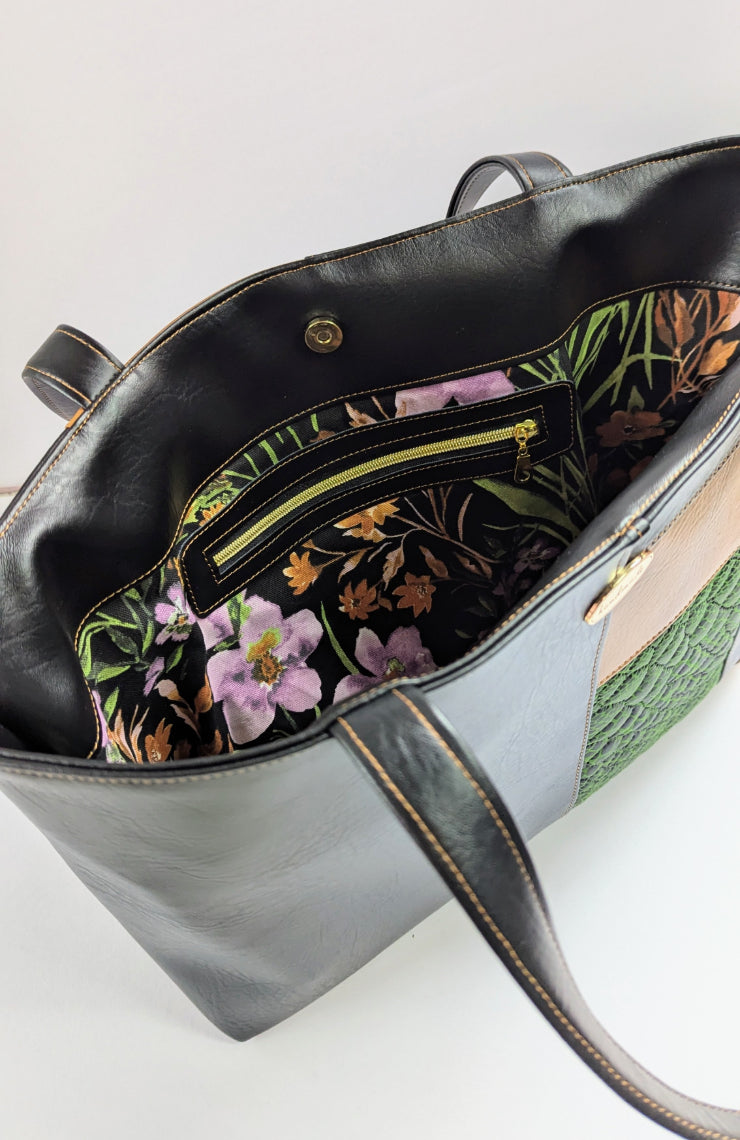 Camilla Tote- Snakeskin & Caramel