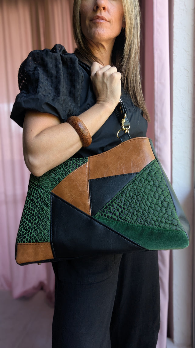 Callista Bag- Black, Brown, Green Snake Skin