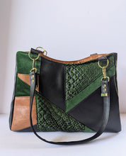 Load image into Gallery viewer, Callista Bag- Black, Brown, Green Snake Skin
