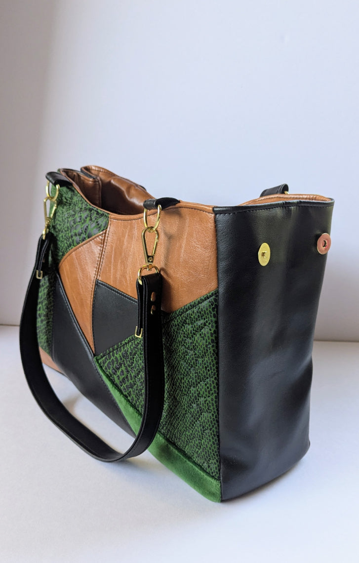 Callista Bag- Black, Brown, Green Snake Skin