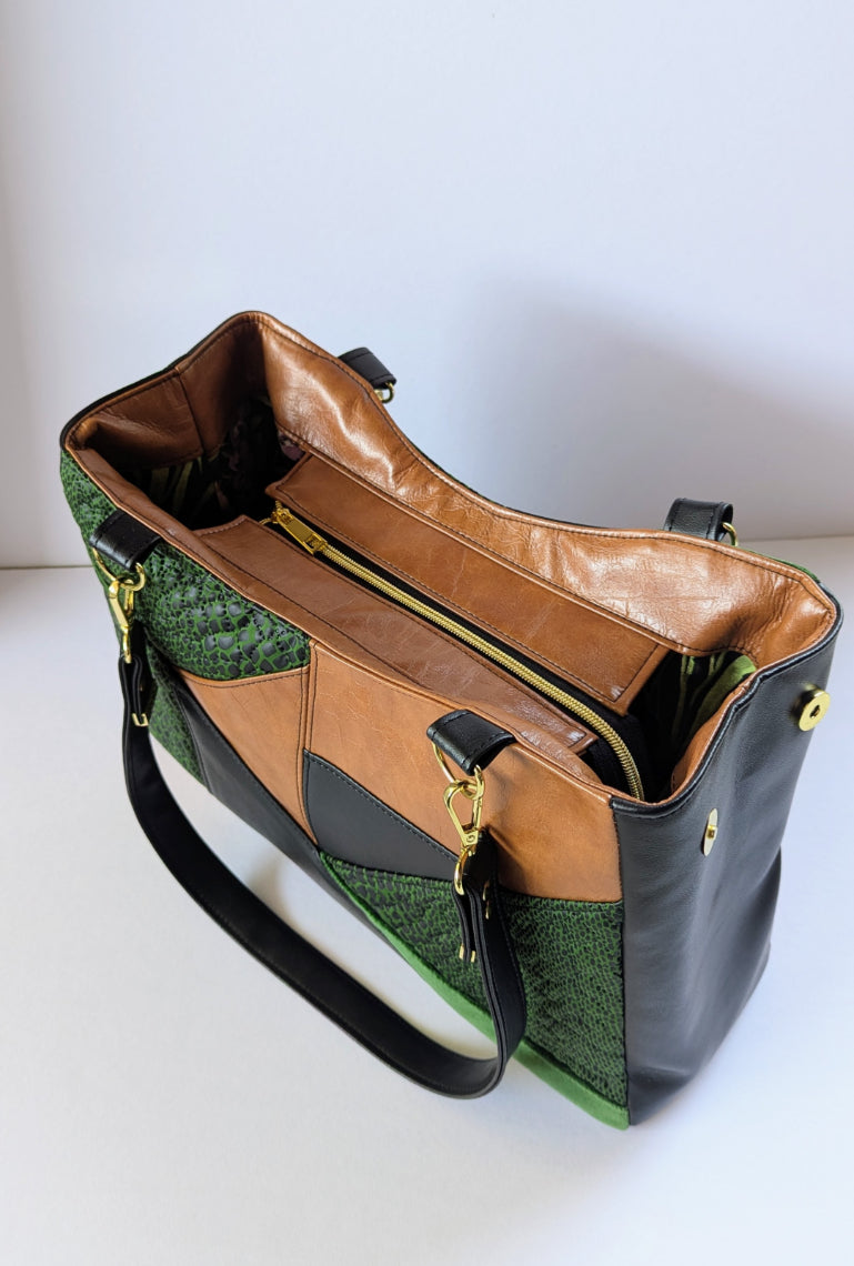 Callista Bag- Black, Brown, Green Snake Skin