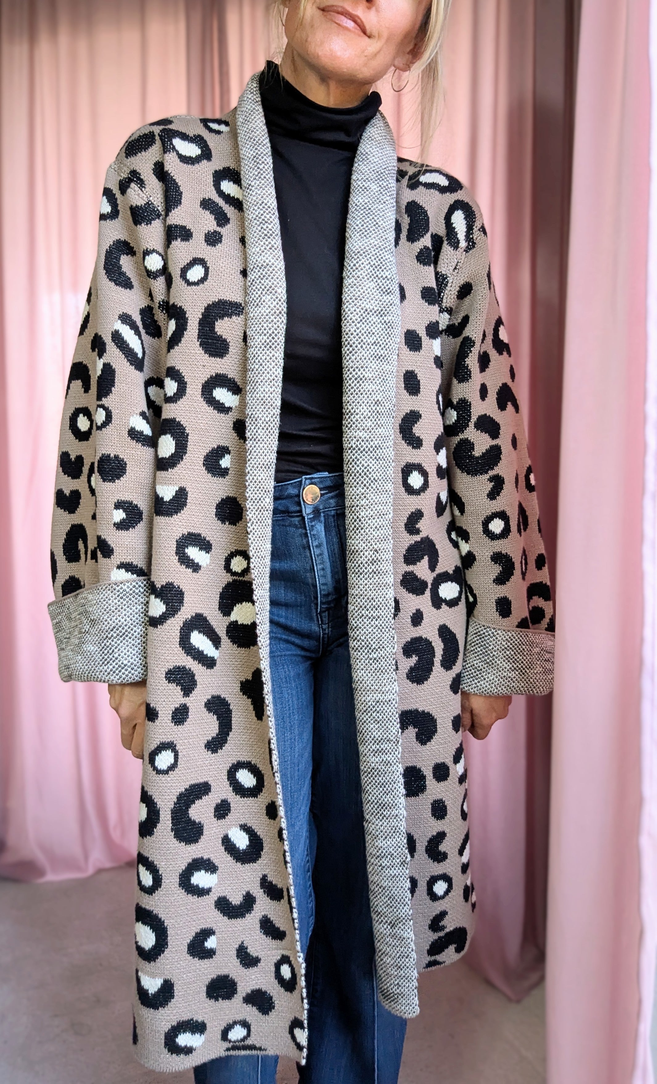 Leopard Print Blanket Cardigan