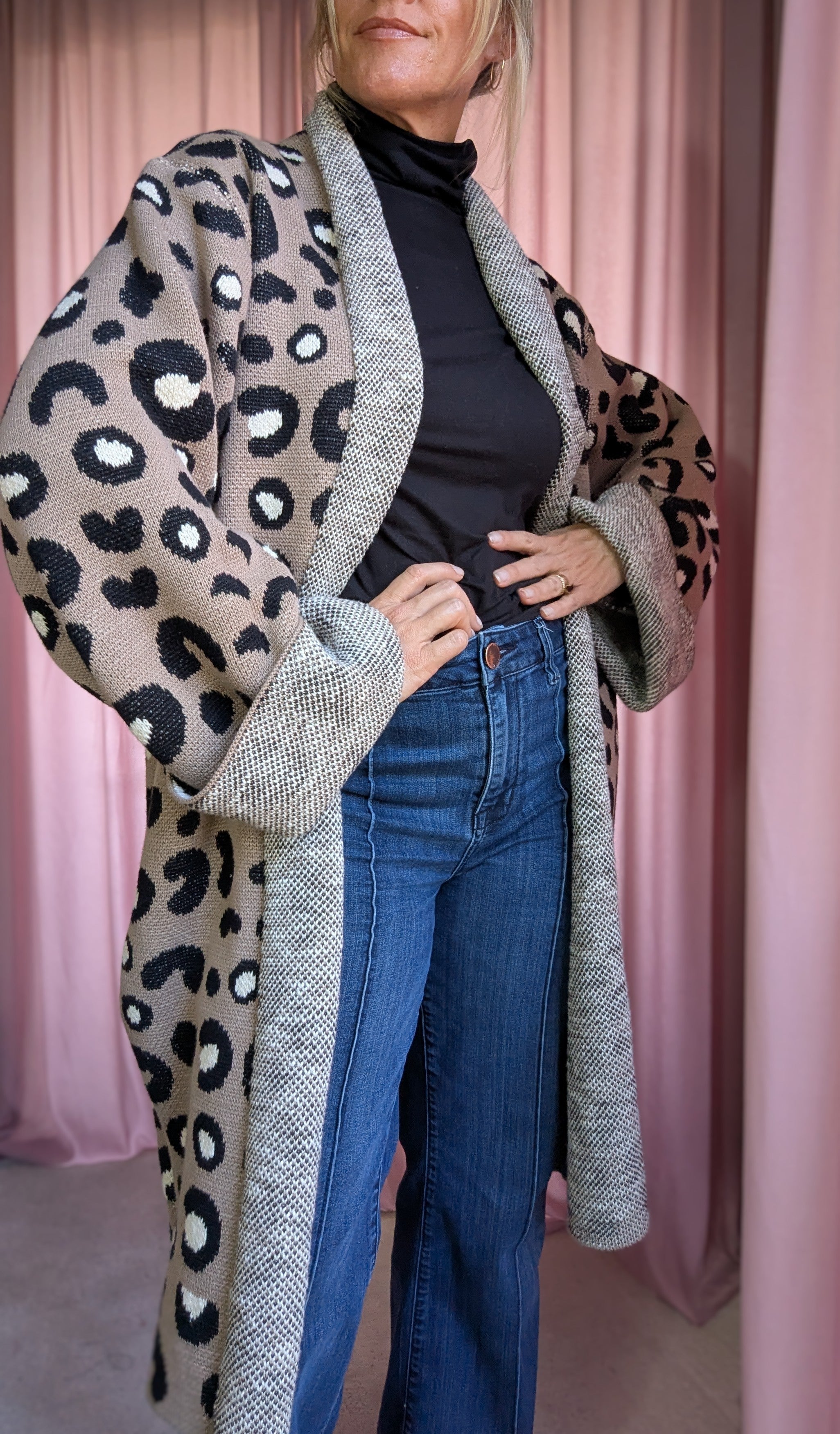 Leopard Print Blanket Cardigan