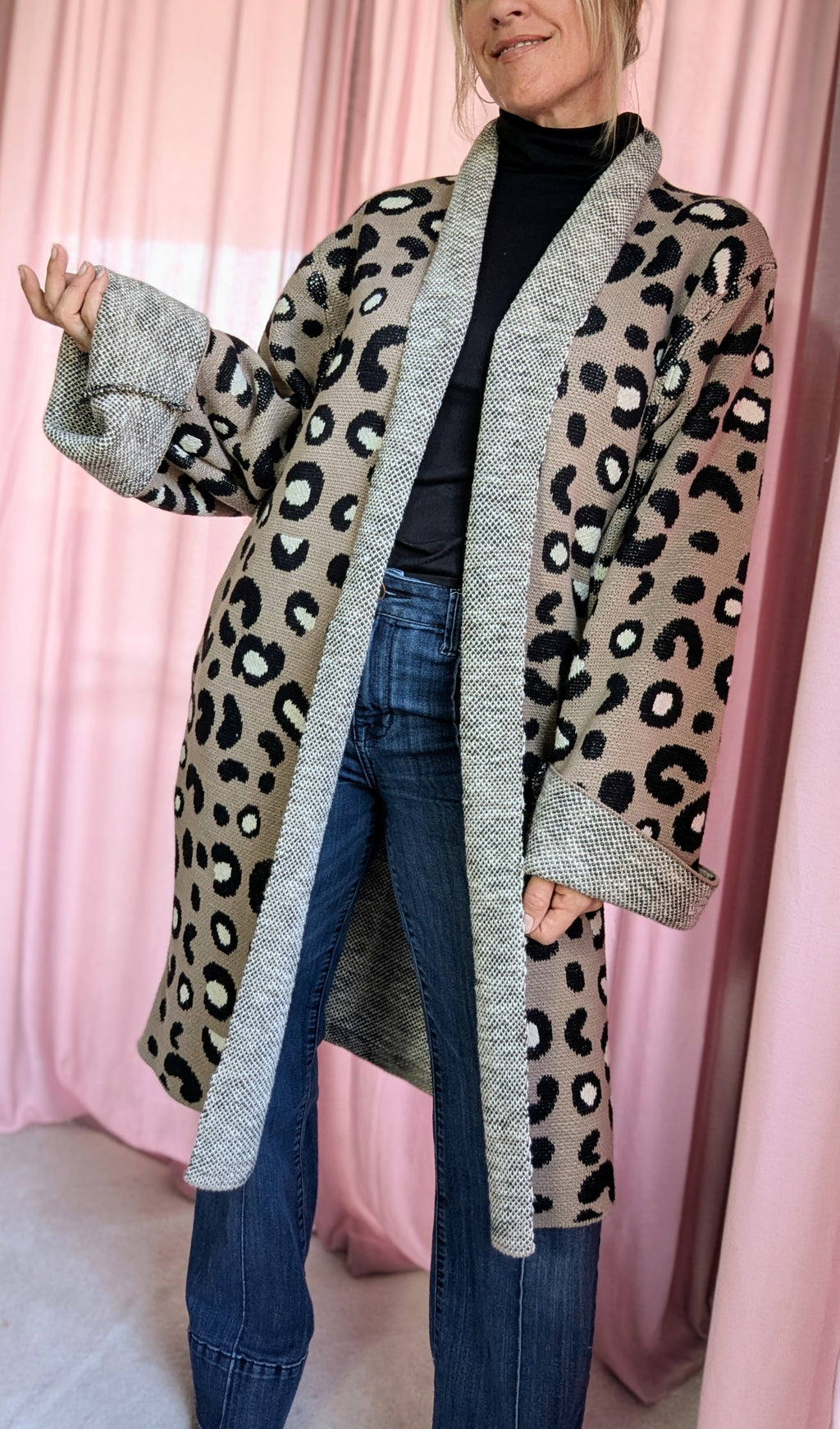 Leopard Print Blanket Cardigan