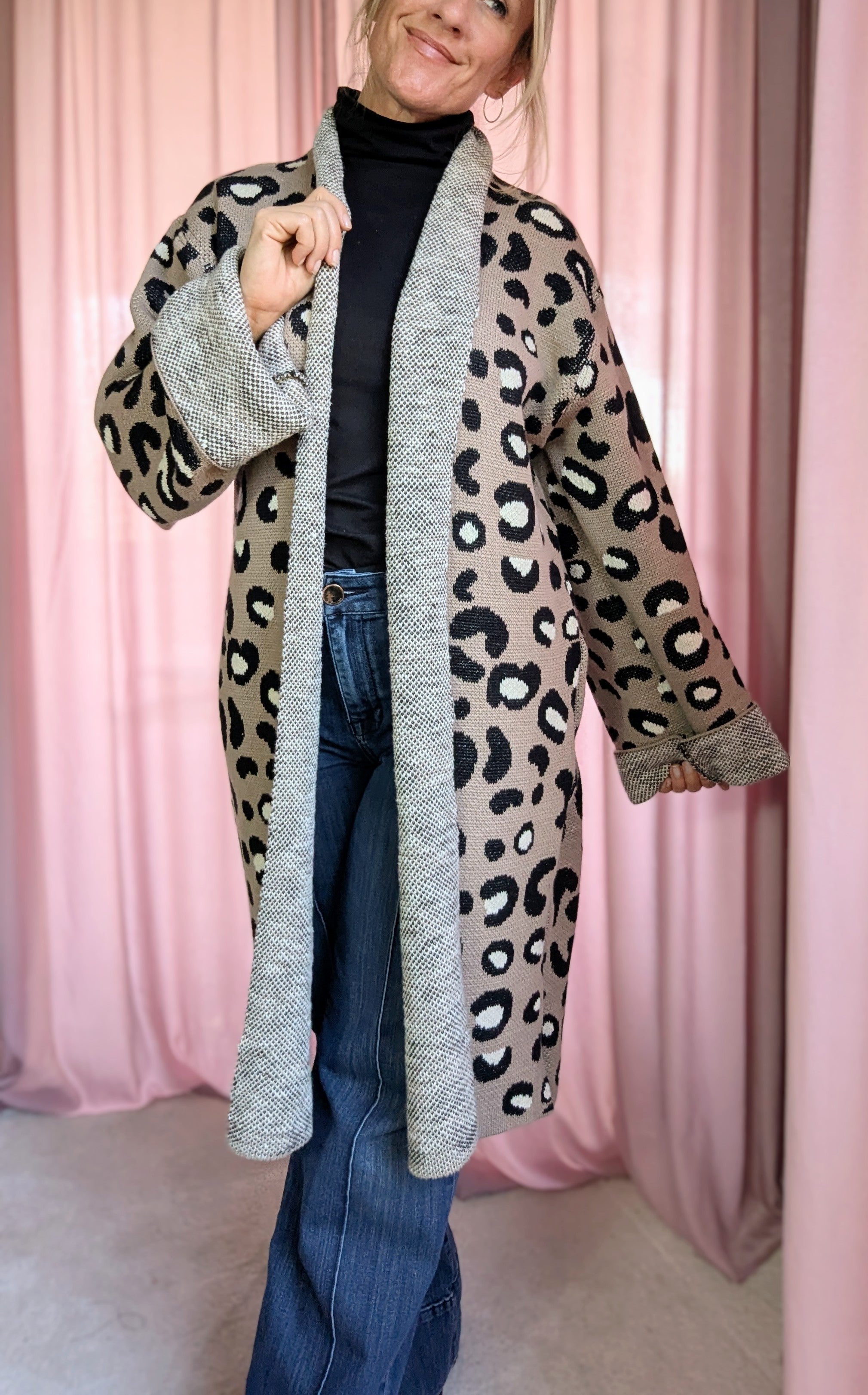 Leopard Print Blanket Cardigan