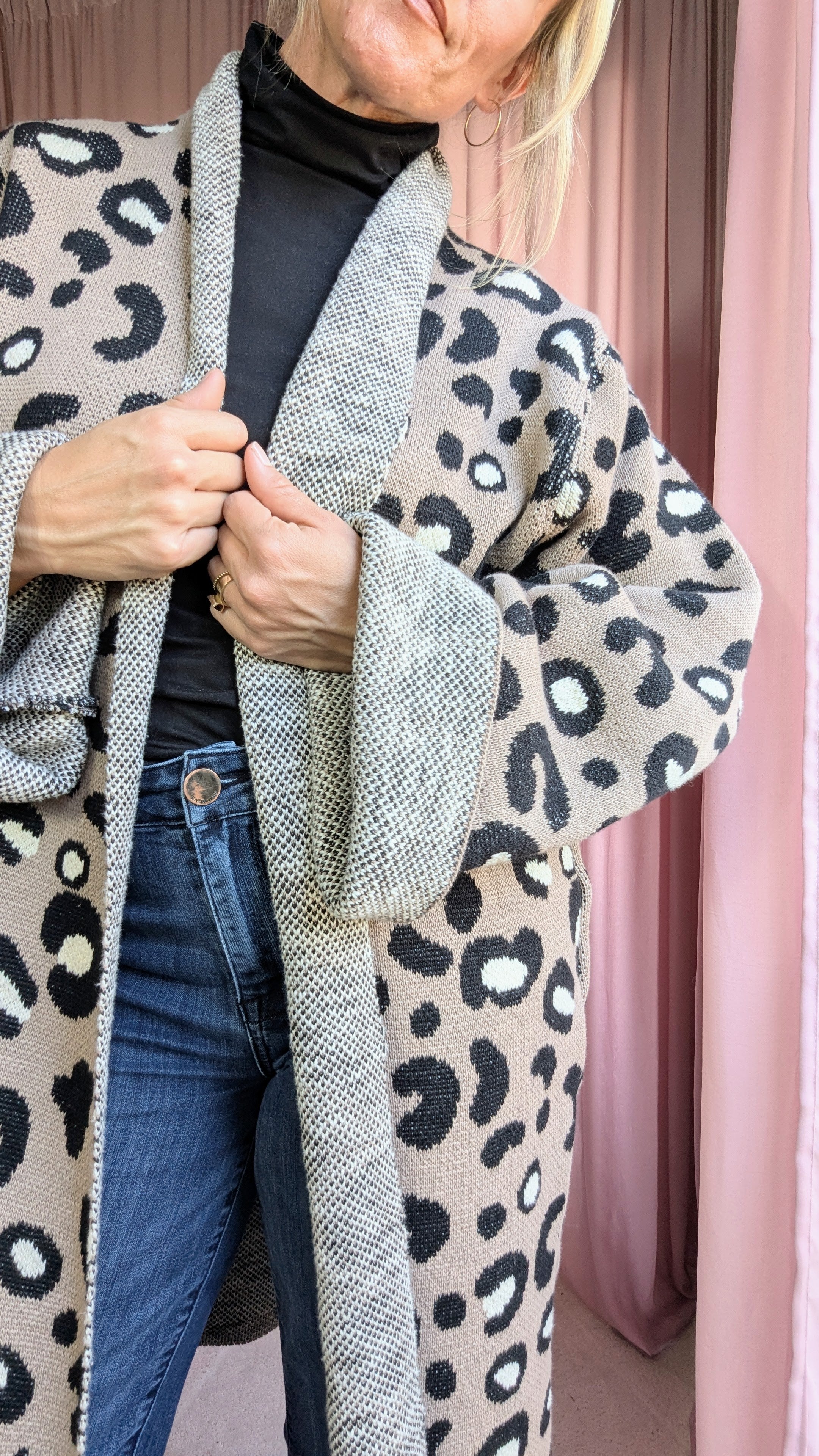 Leopard Print Blanket Cardigan
