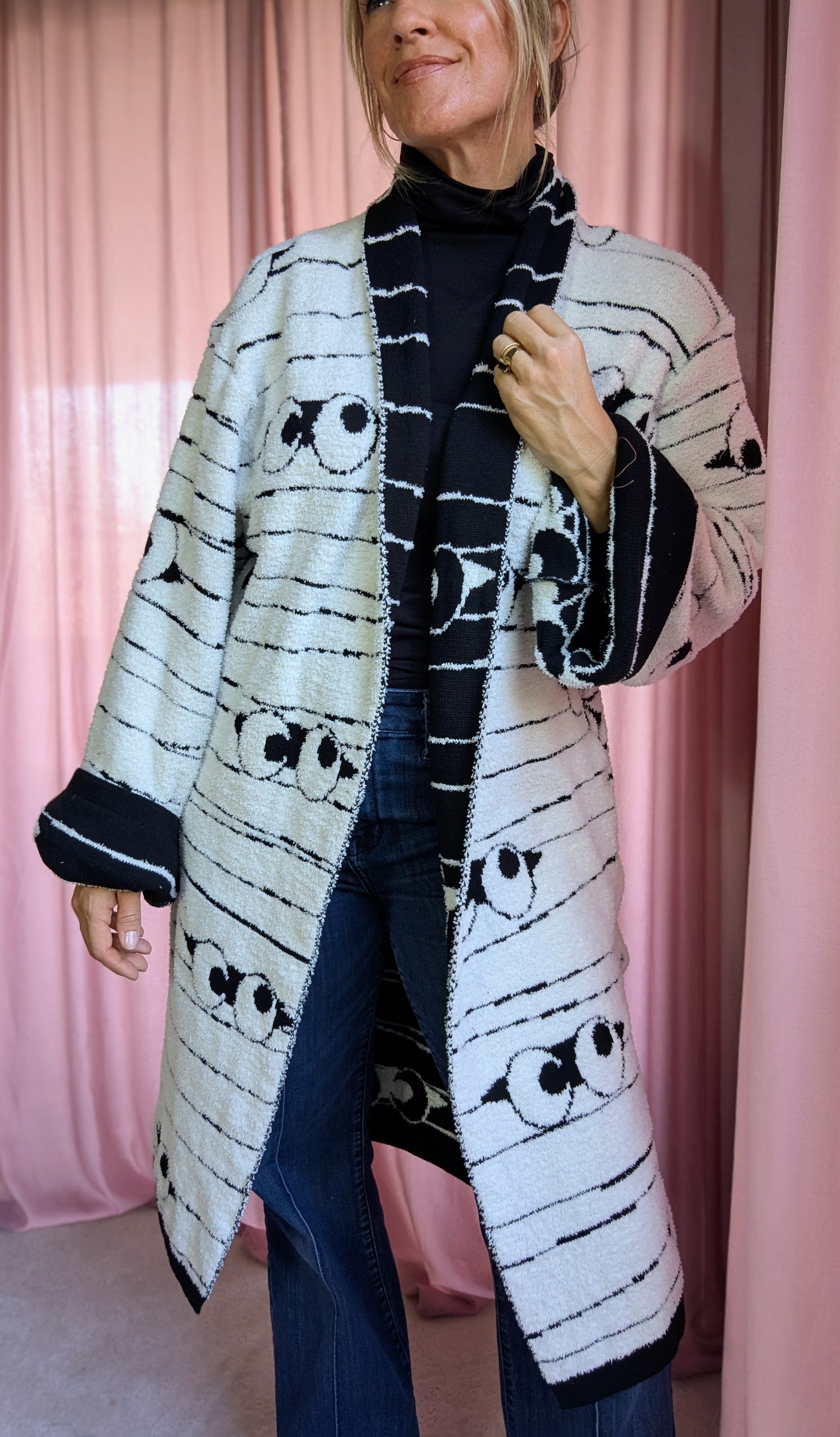 Mummy Eyes Blanket Cardigan