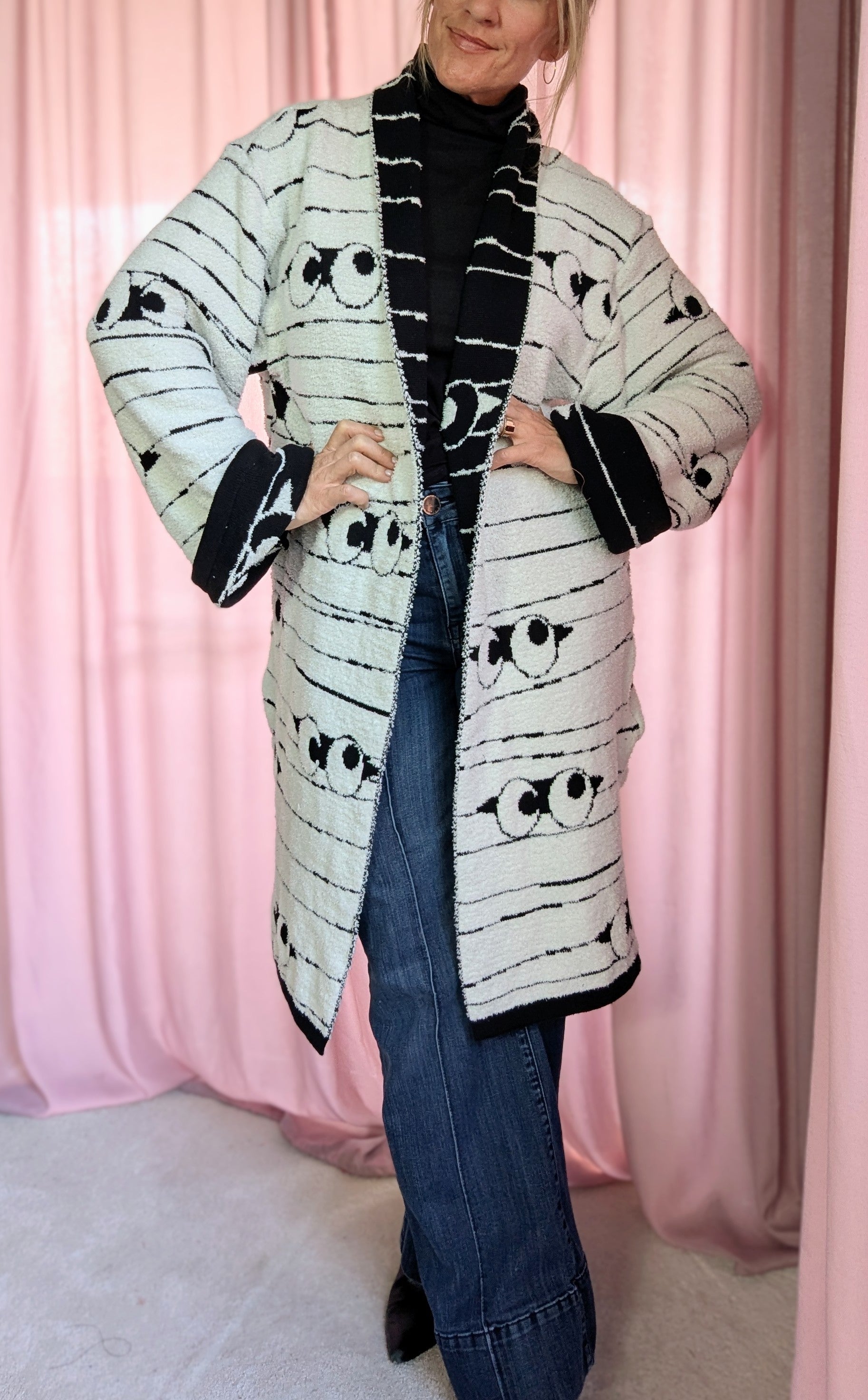 Mummy Eyes Blanket Cardigan