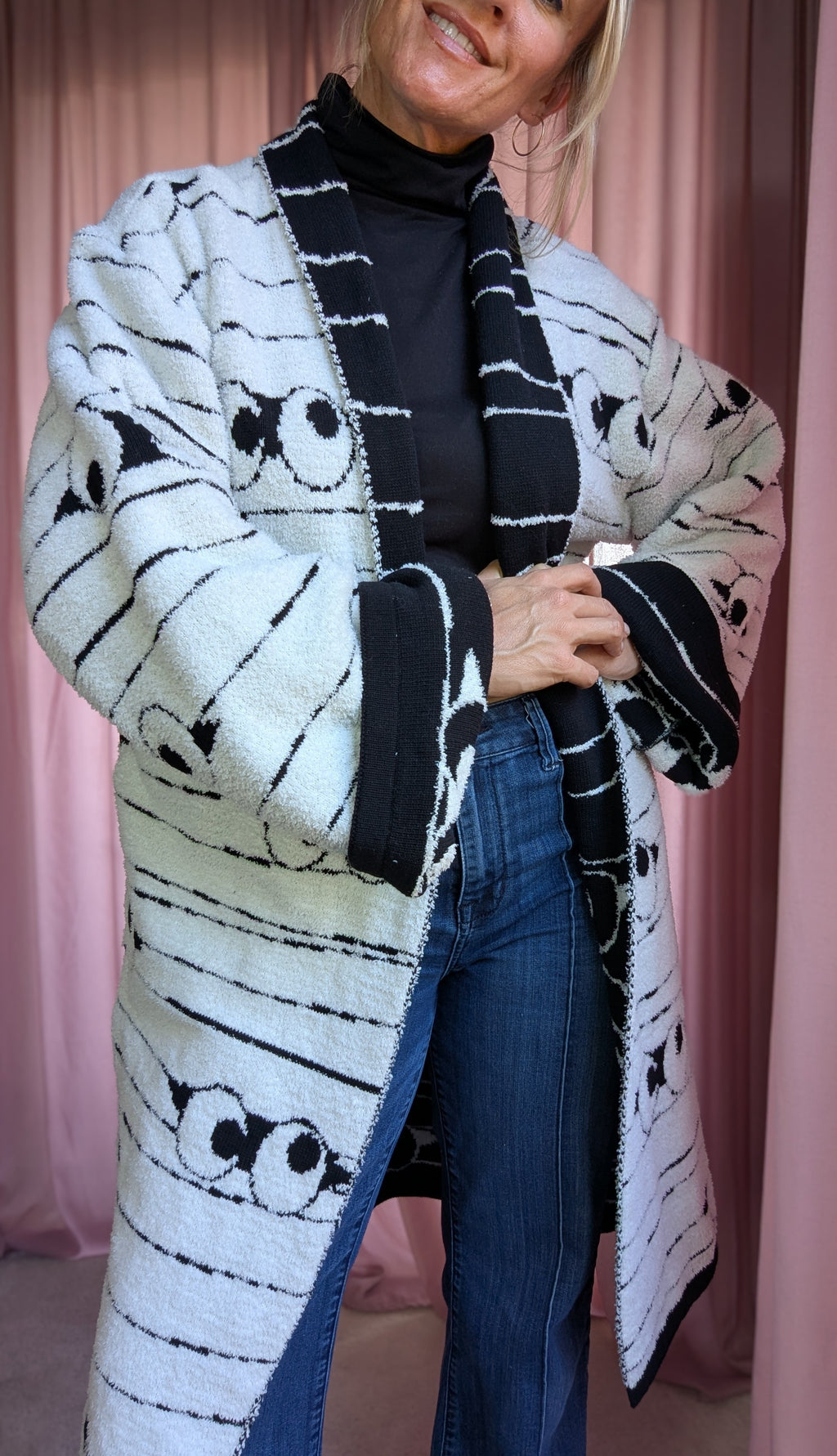 Mummy Eyes Blanket Cardigan