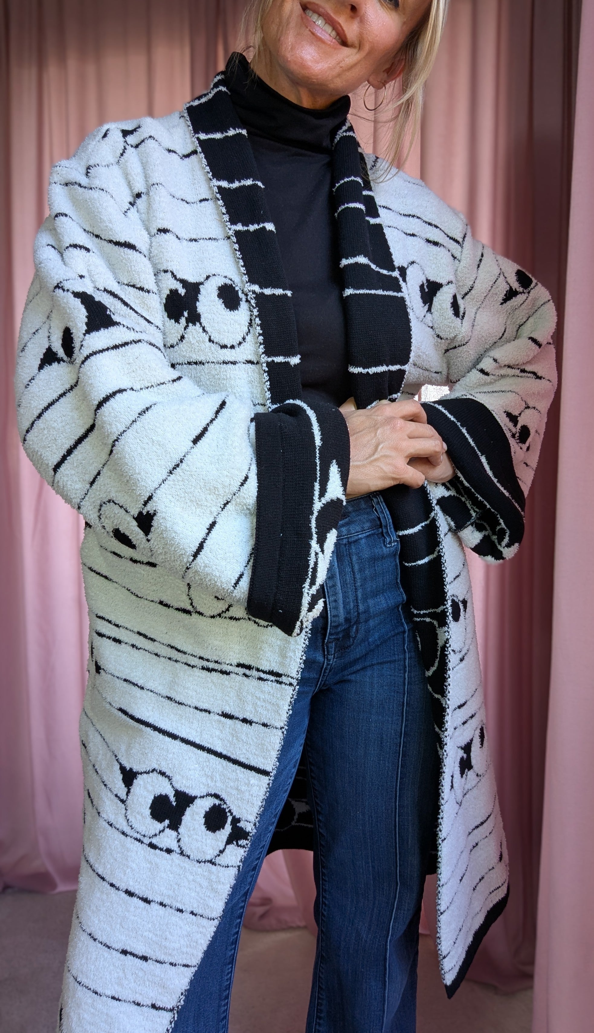 Mummy Eyes Blanket Cardigan