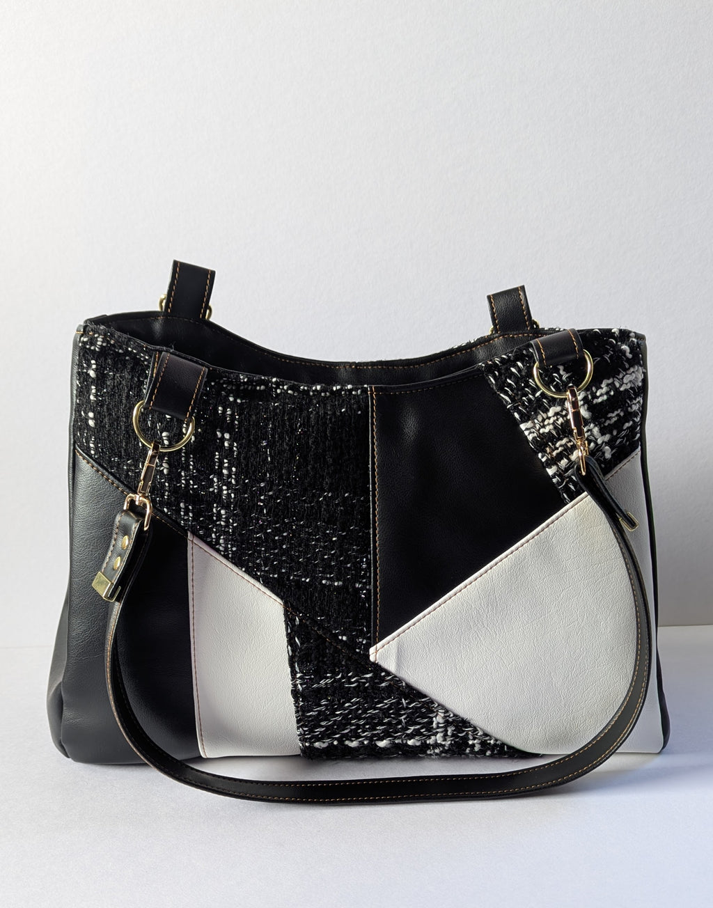 Callista Bag- Black, White & Tweed