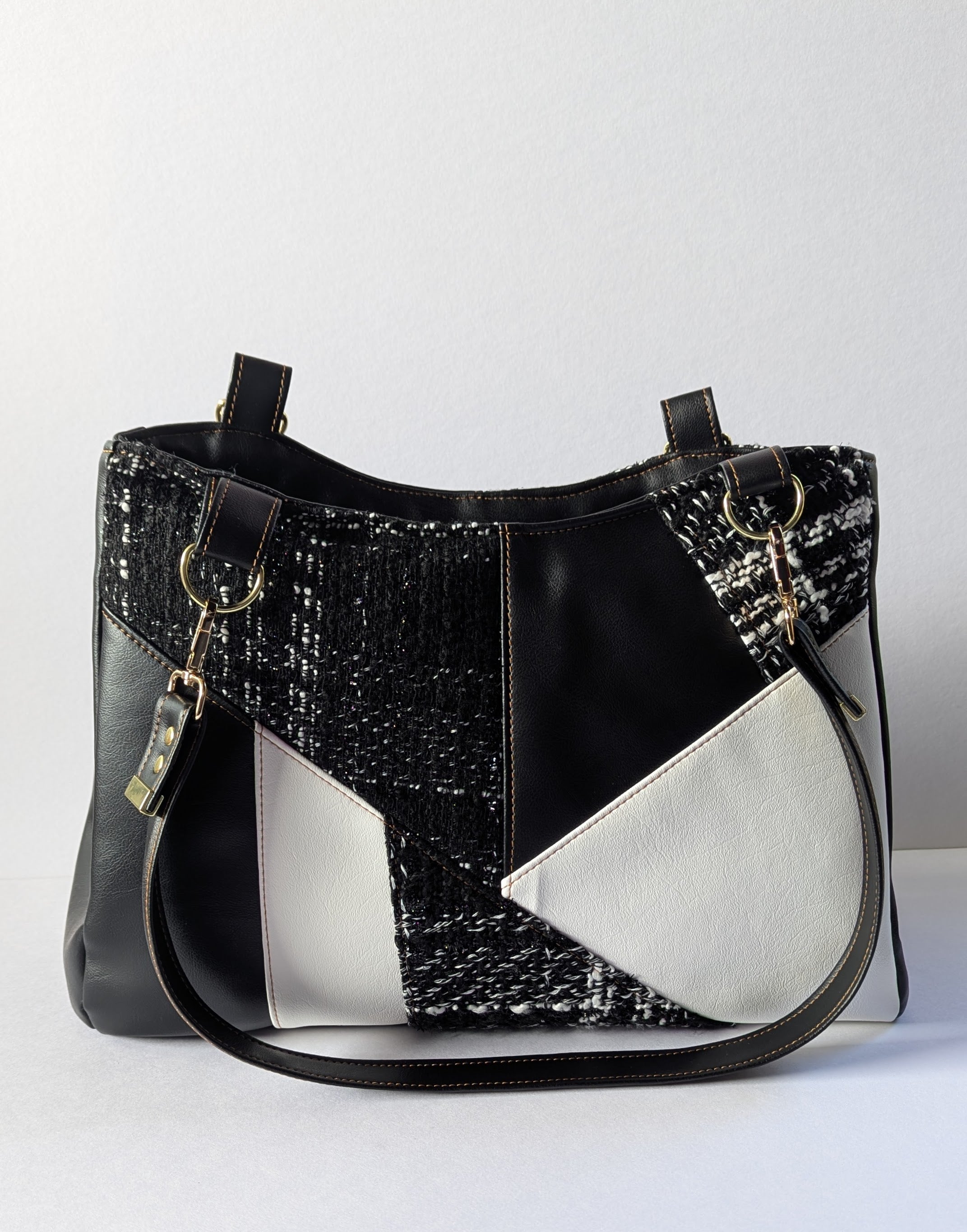 Callista Bag- Black, White & Tweed