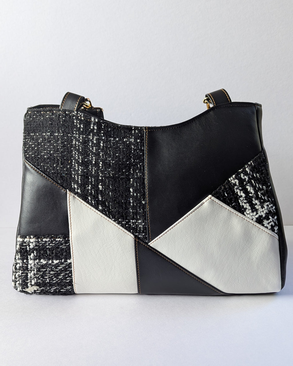 Callista Bag- Black, White & Tweed