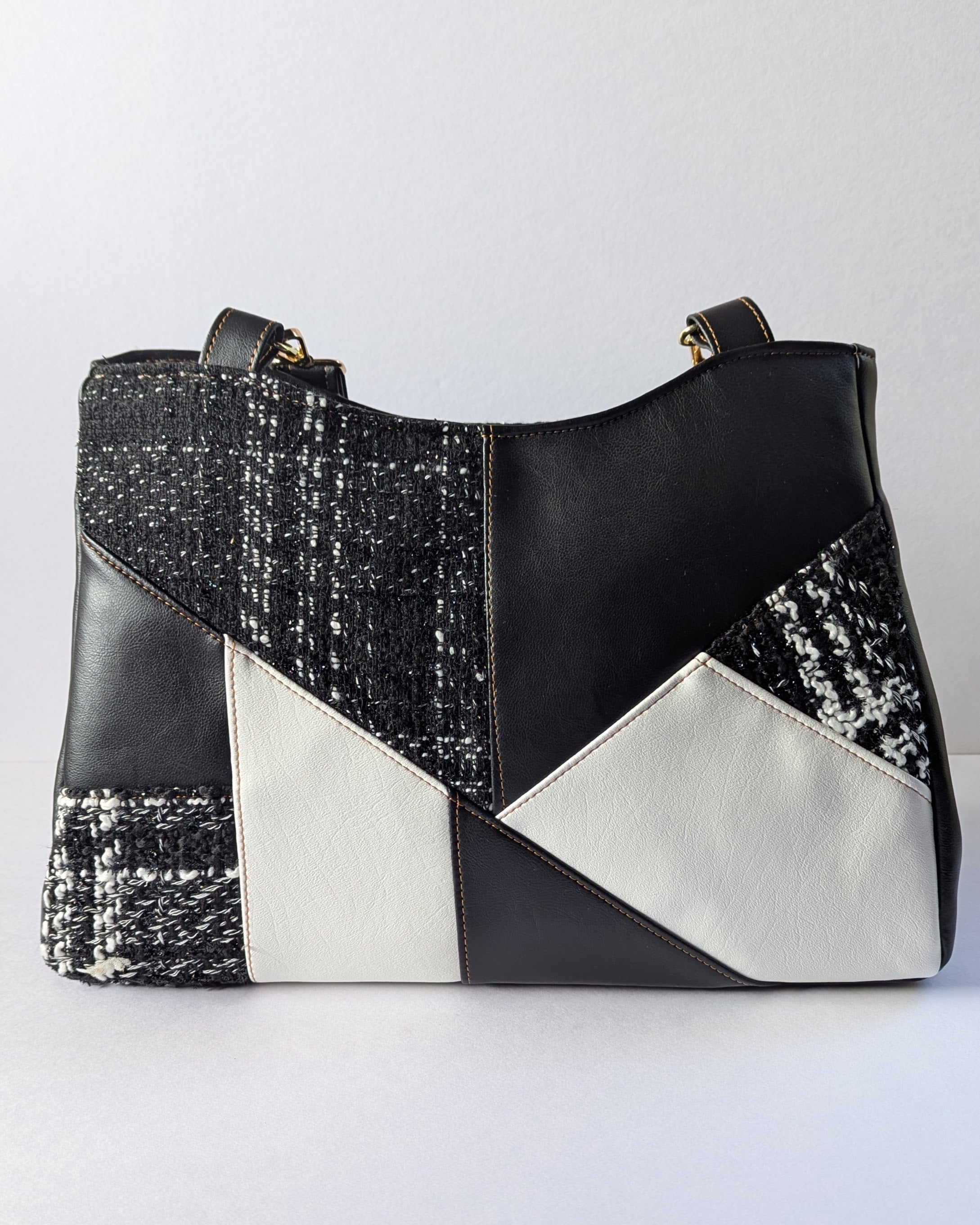 Callista Bag- Black, White & Tweed