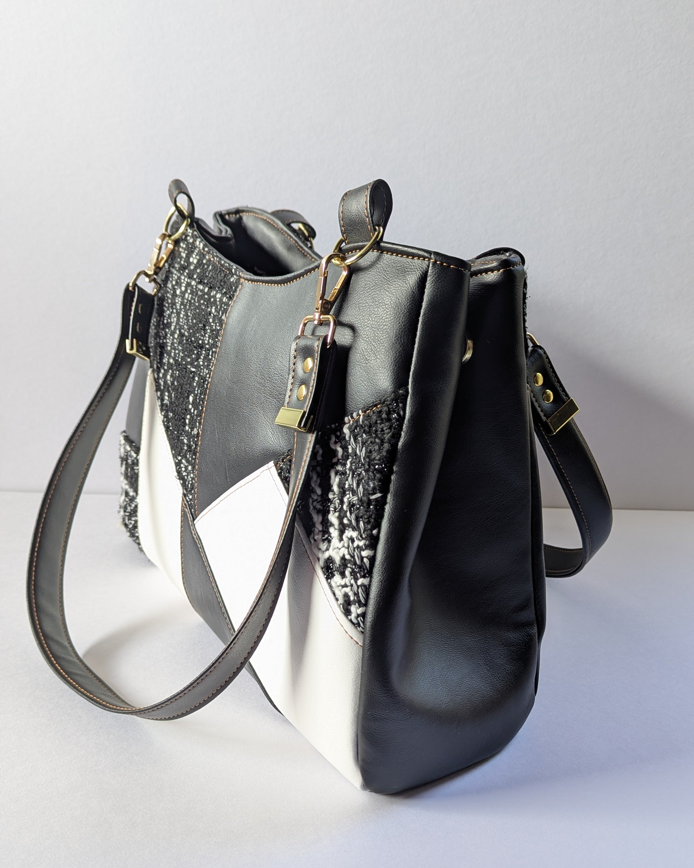 Callista Bag- Black, White & Tweed