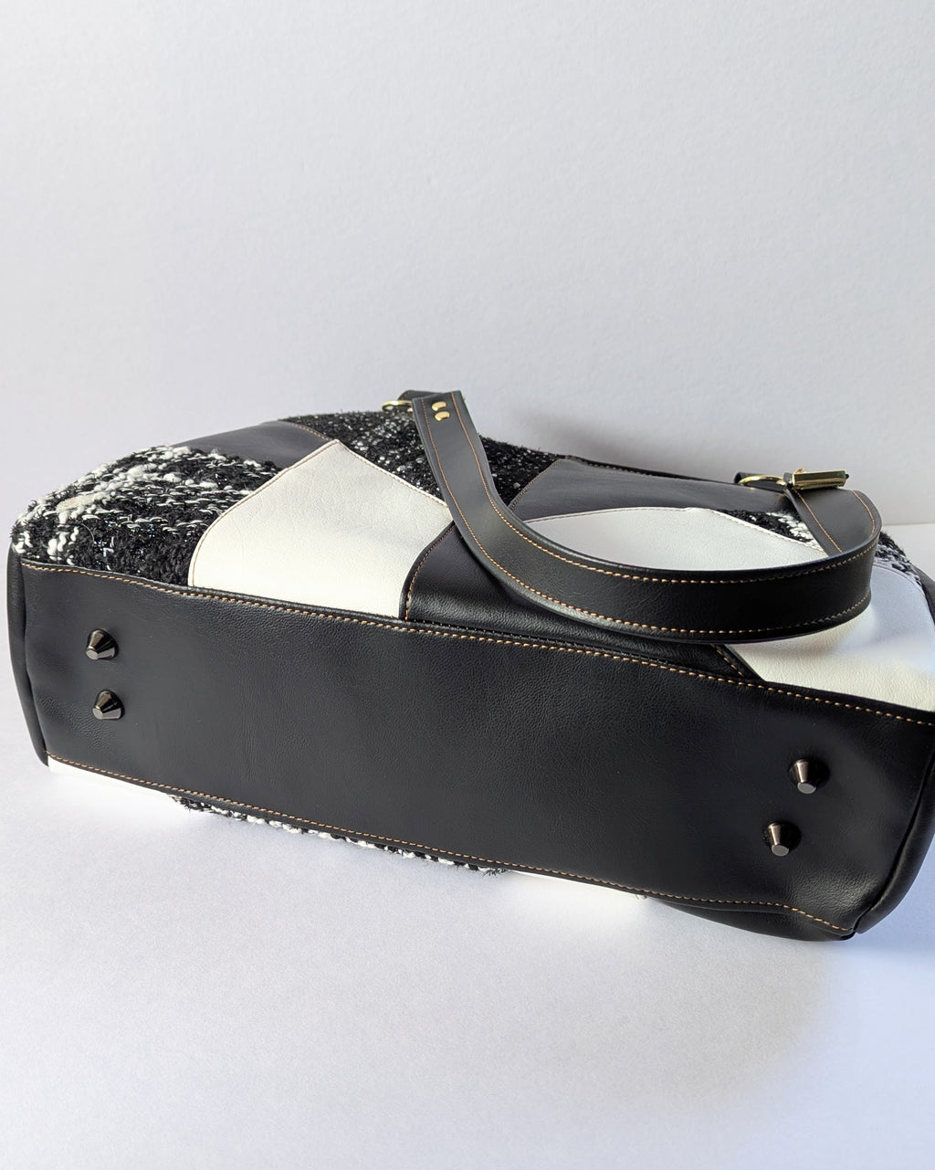 Callista Bag- Black, White & Tweed