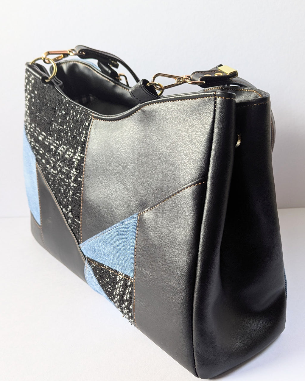Callista Bag- Black, Denim & Tweed