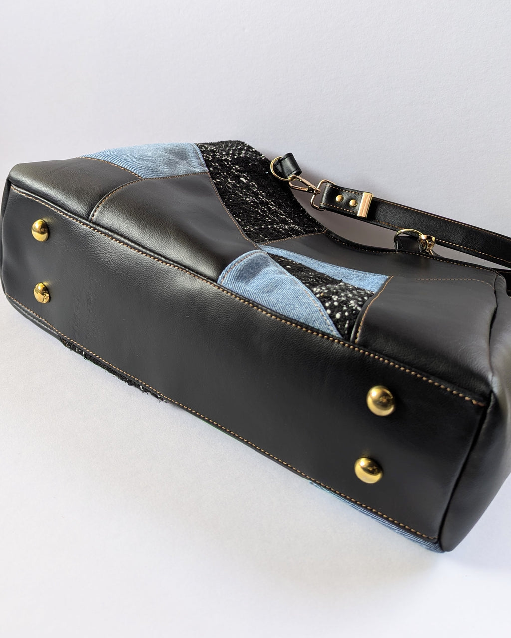 Callista Bag- Black, Denim & Tweed