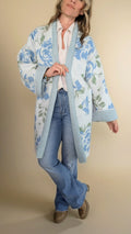 Blanket Cardigan- Blue Floral