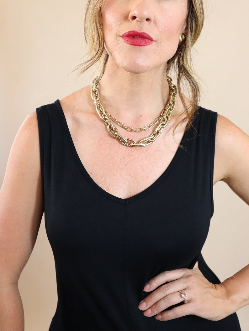 Double Chain Link Necklace