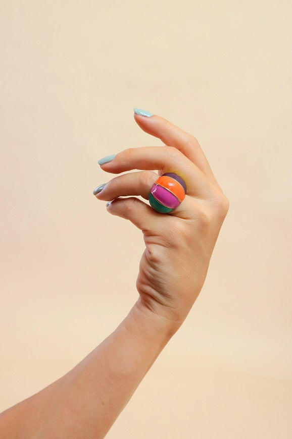 Multi-Colored Dome Ring