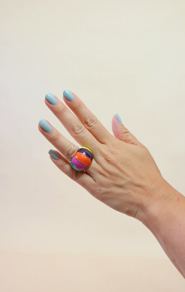 Multi-Colored Dome Ring