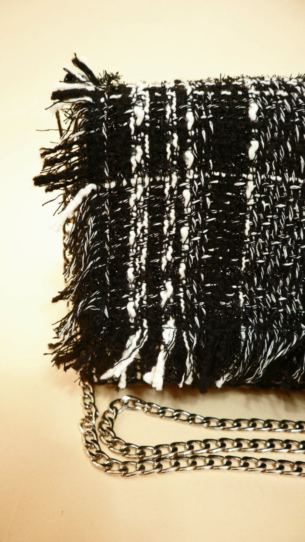 Charlotte Bag- Black and White Tweed