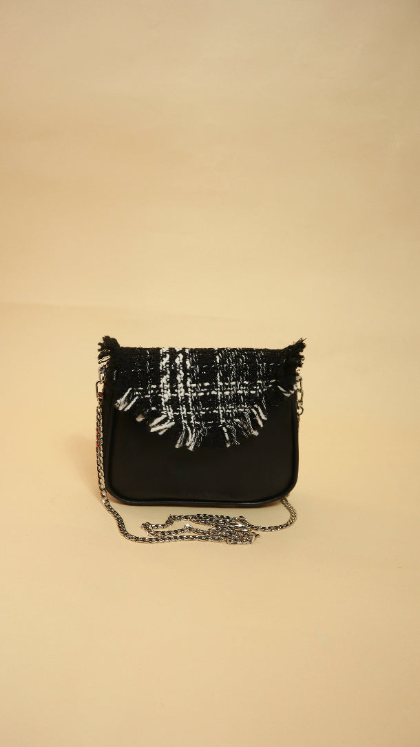 Cara Mini- Black and White Tweed