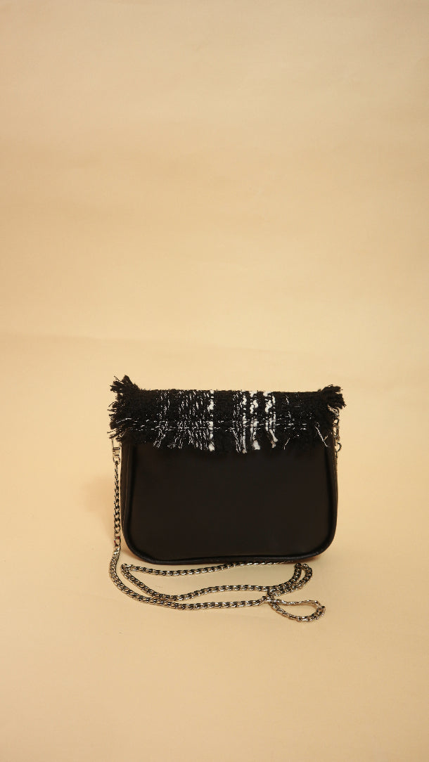 Cara Mini- Black and White Tweed