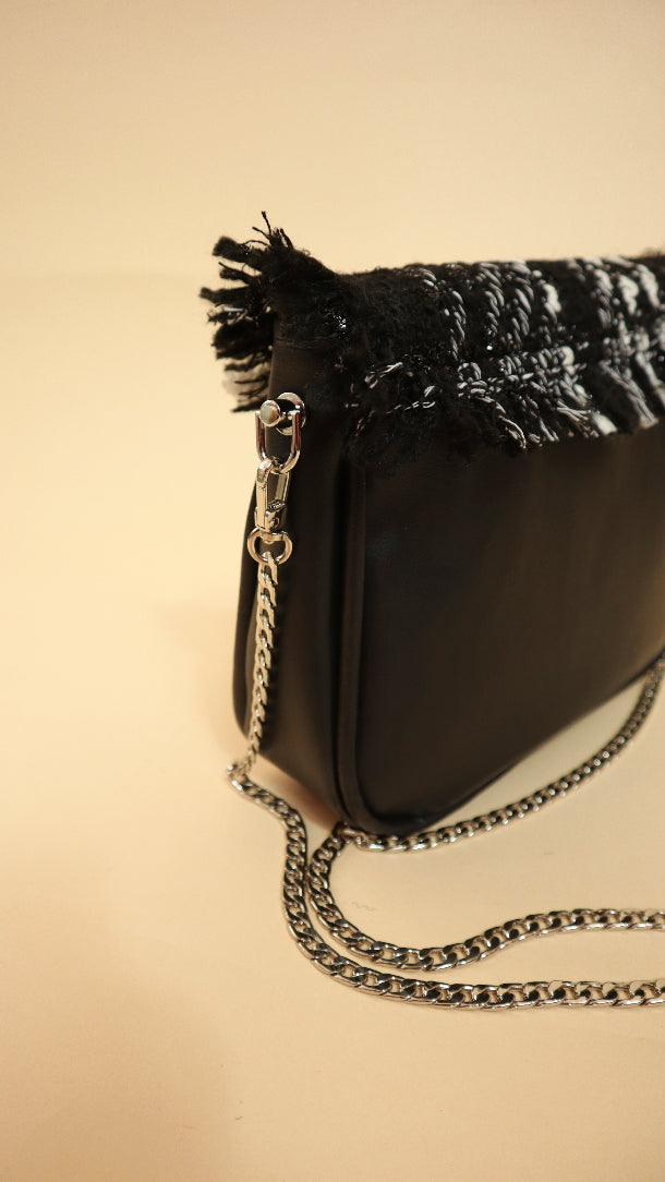 Cara Mini- Black and White Tweed