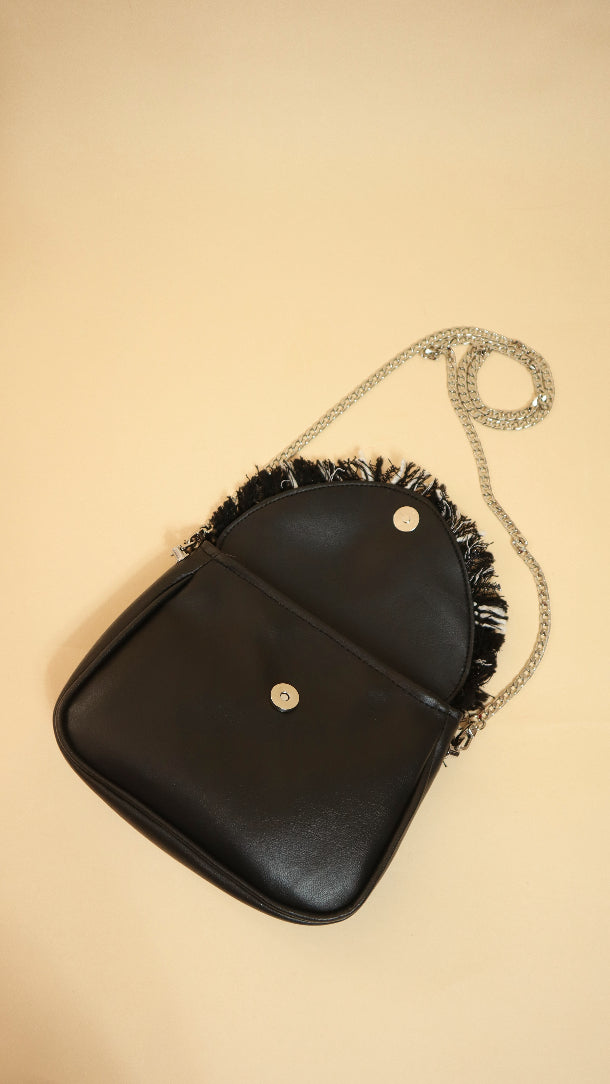 Cara Mini- Black and White Tweed