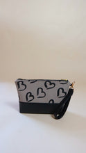Load image into Gallery viewer, Cali Clutch- Grey Painted Hearts
