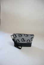 Load image into Gallery viewer, Cali Clutch- Grey Painted Hearts
