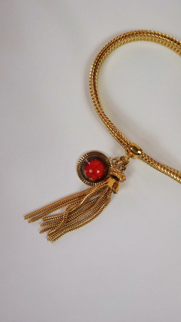 Gold Floral Charm Bracelet